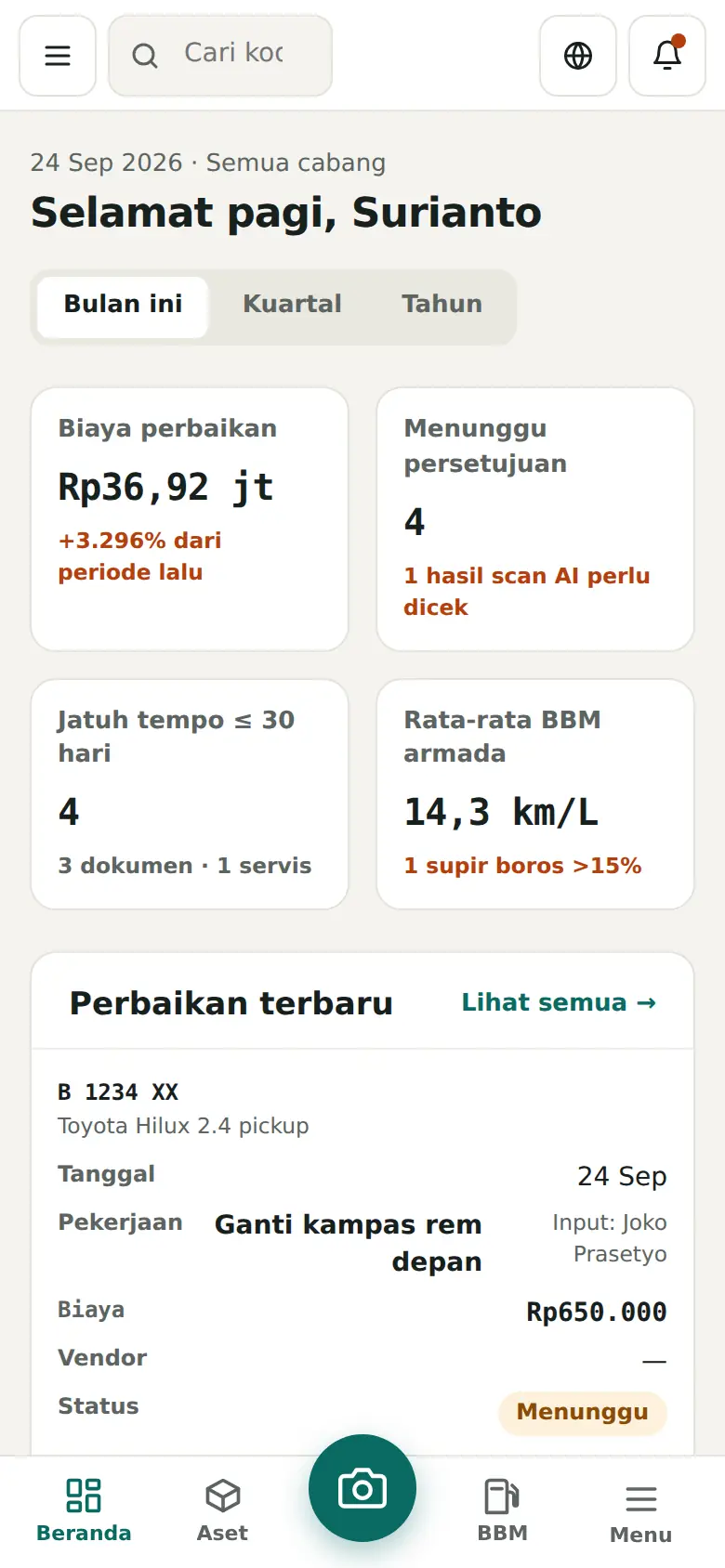 Tampilan otomatis menyesuaikan layar HP. Pasang ke layar utama agar terbuka seperti aplikasi.